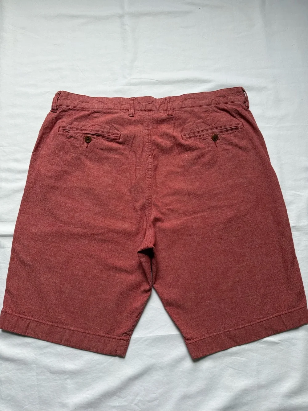 J. Crew Men's Washed Brick Red Flat-Front Cotton Shorts